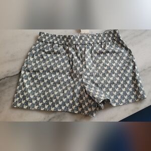 Tory Burch Blue and White shorts with Mini Zebra Design